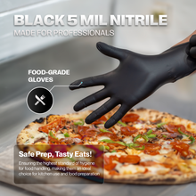 Load image into Gallery viewer, SureSafe OBSIDIAN 5 mil nitrile gloves - Black Disposable, Powder-Free