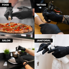 Load image into Gallery viewer, SureSafe Hybrid Black Disposable Gloves – Nitrile/Vinyl Blend Powder-Free 3MIL