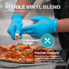 Load image into Gallery viewer, SureSafe Blue Disposable Gloves - 3MIL Hybrid Nitrile/Vinyl, 3MIL