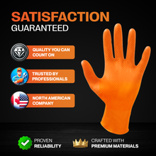 Load image into Gallery viewer, SureSafe INFINITY GRIP 8 mil Nitrile Gloves - Orange Diamond Grip