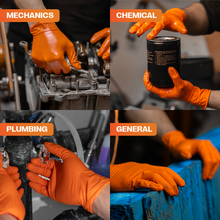 Load image into Gallery viewer, SureSafe INFINITY GRIP 8 mil Nitrile Gloves - Orange Diamond Grip