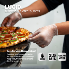 Load image into Gallery viewer, SureSafe LUCID Vinyl Gloves Clear 3.5MIL Powder Free
