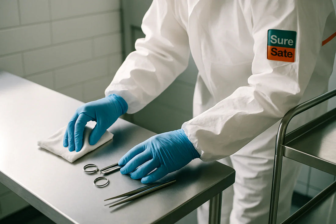 blue disposable gloves for hygiene protection