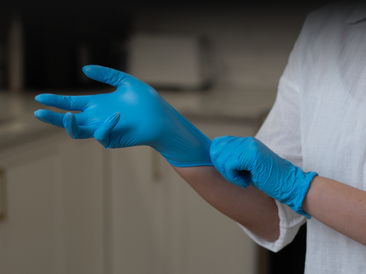 blue nitrile gloves