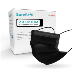 SureSafe Premium Disposable Face Mask - BLACK - 100's