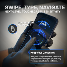 Load image into Gallery viewer, touch screen compatible durable black nitrile gloves
