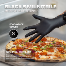 Load image into Gallery viewer, SureSafe OBSIDIAN 5 mil nitrile gloves - Black Disposable, Powder-Free
