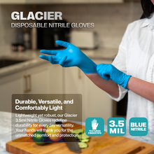 Load image into Gallery viewer, SureSafe GLACIER Blue Nitrile Disposable Gloves, 3.5MIL
