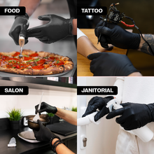 Load image into Gallery viewer, SureSafe Hybrid Black Disposable Gloves – Nitrile/Vinyl Blend Powder-Free 3MIL
