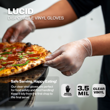 Load image into Gallery viewer, SureSafe LUCID Vinyl Gloves Clear 3.5MIL Powder Free
