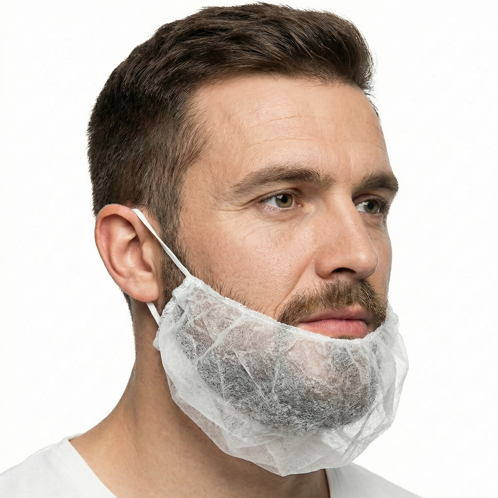 SureSafe Disposable Beard Nets for Food Service, Breathable Mesh Beard Covers, 1000 pcs