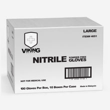 Load image into Gallery viewer, a box of viking non medical blue nitrile gloves for safety and protection
