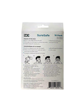 Load image into Gallery viewer, back of box Suresafe KN95 mask providing superior filtration
