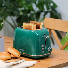 Load image into Gallery viewer, Green Redmond 2-Slice Toaster with Bread
